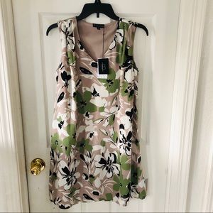 NWT BOBEAU floral sleeveless leaf tropical print mini dress Size XS